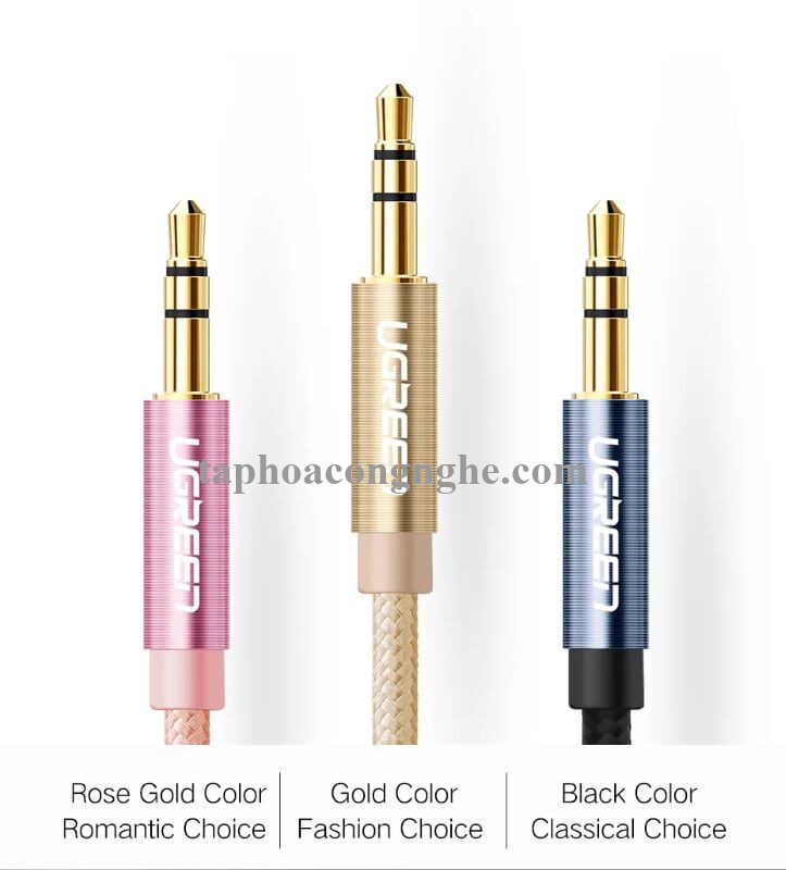 Ugreen 30813 0.5M màu Hồng Cáp âm thanh 2 đầu 3.5mm dương AV112 30030813